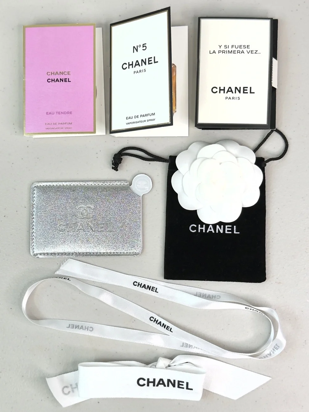 Luxury Beauty Accessories Bundle w/ Authentic CHANEL Samples